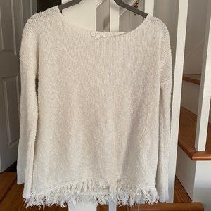 joie soft cotton linen white sweater